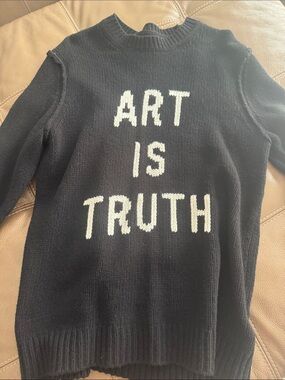 Zadig & Voltaire Black Sweater with White 'ART IS TRUTH' Text